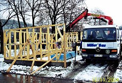 Anlieferung Aufbau Fertigteile